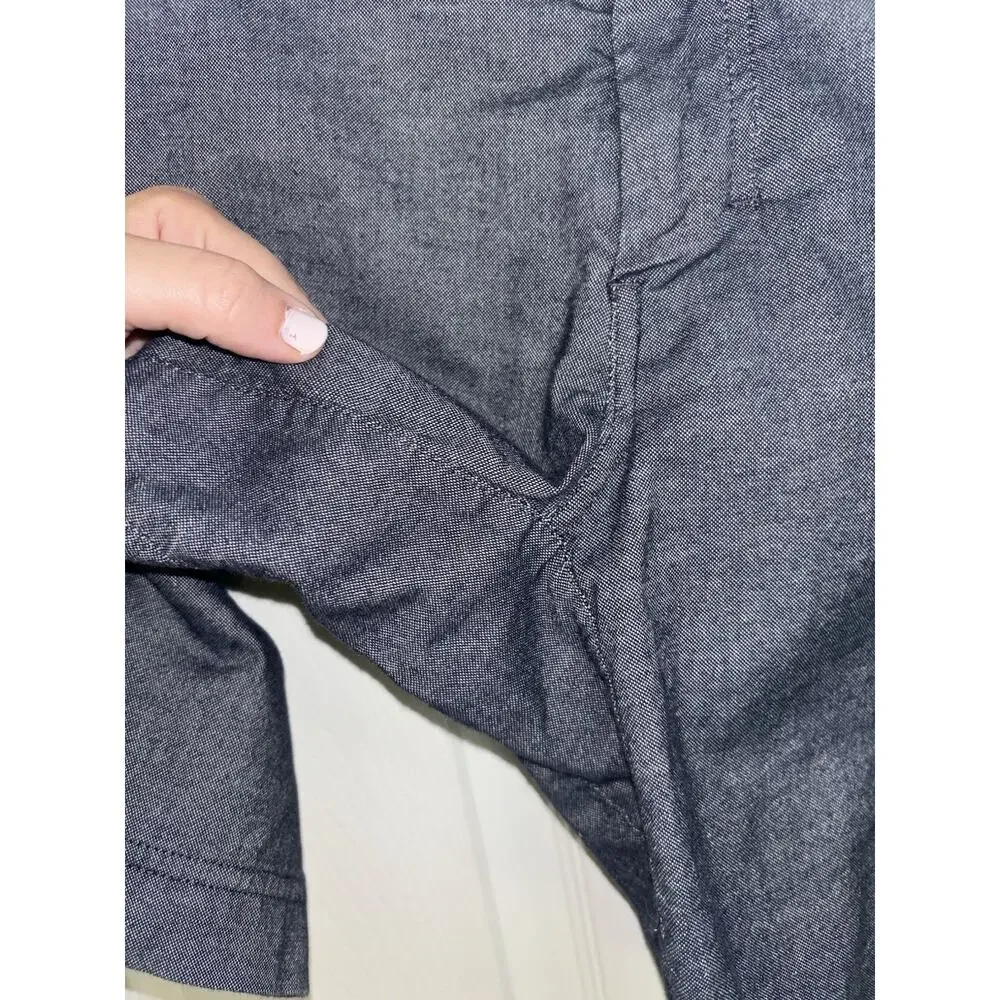 Lululemon Commission Shorts Men’s 30 Blue Grey Qwick Oxford 9” Golf Chino